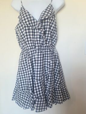 Express Black and White Gingham Midi Dress
